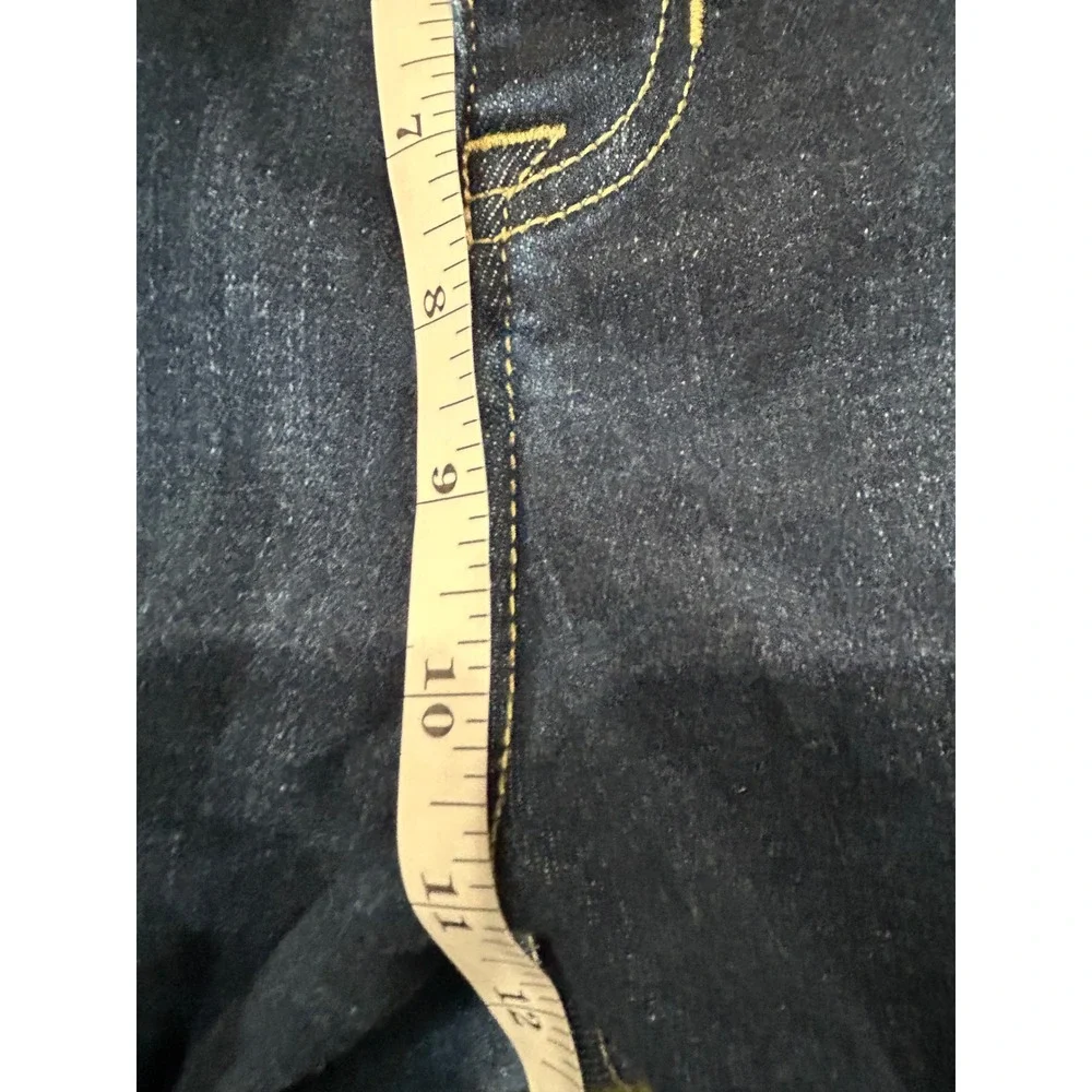 KanCan Womens High Rise‎ Button Fly Skinny Jeans Dark Wash Distressed Size 31